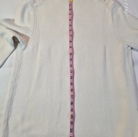 Talbot's Cream Cable Knit Turtleneck Sweater 100% Cotton - Picture 8 of 8